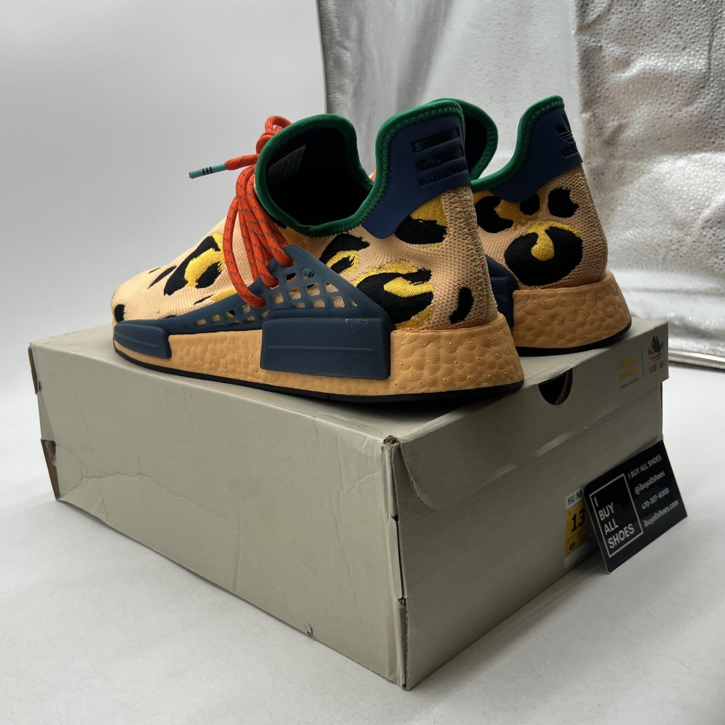 Size 13 - adidas Pharrell x NMD Human Race Animal Print - Pulse Amber (HP3221)