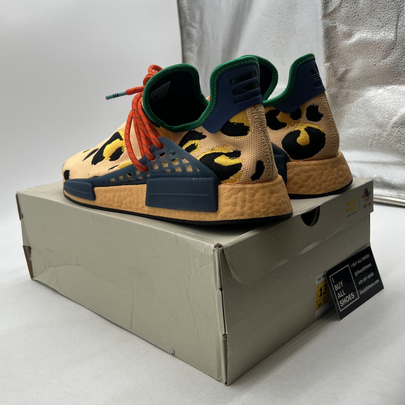 Size 13 - adidas Pharrell x NMD Human Race Animal Print - Pulse Amber (HP3221)