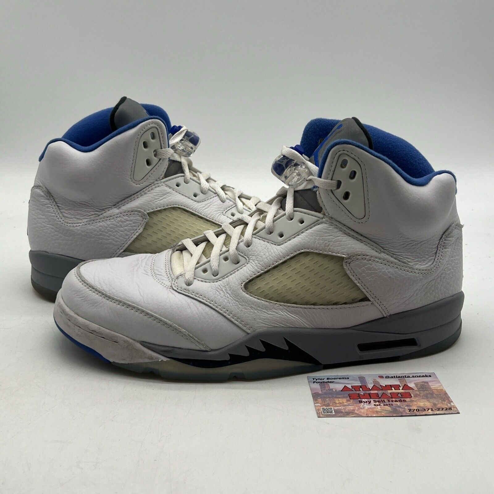 Size 11.5 - Air Jordan 5 Retro Stealth 2.0 White Blue Grey Leather (DD0587-400)