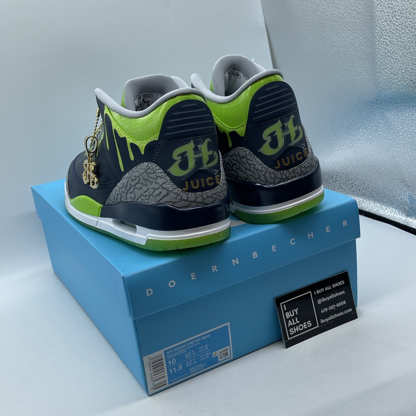 Size 10 - Jordan 3 Retro Mid Doernbecher XIX Green Black Grey (FZ3030-919)
