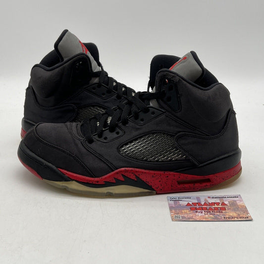 Size 9.5 - Air Jordan 5 Retro Satin Bred Black Red (136027-006)