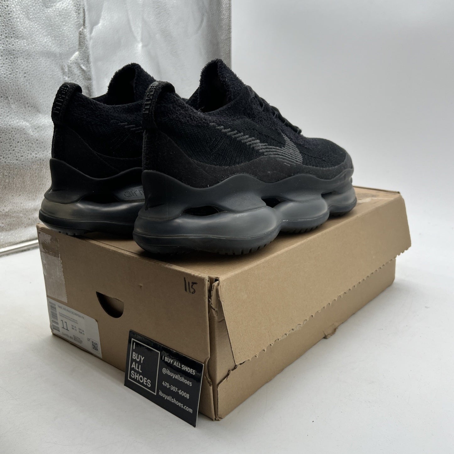 Size 11 - Nike Air Max Scorpion Flyknit Triple Black (DJ4701-003)