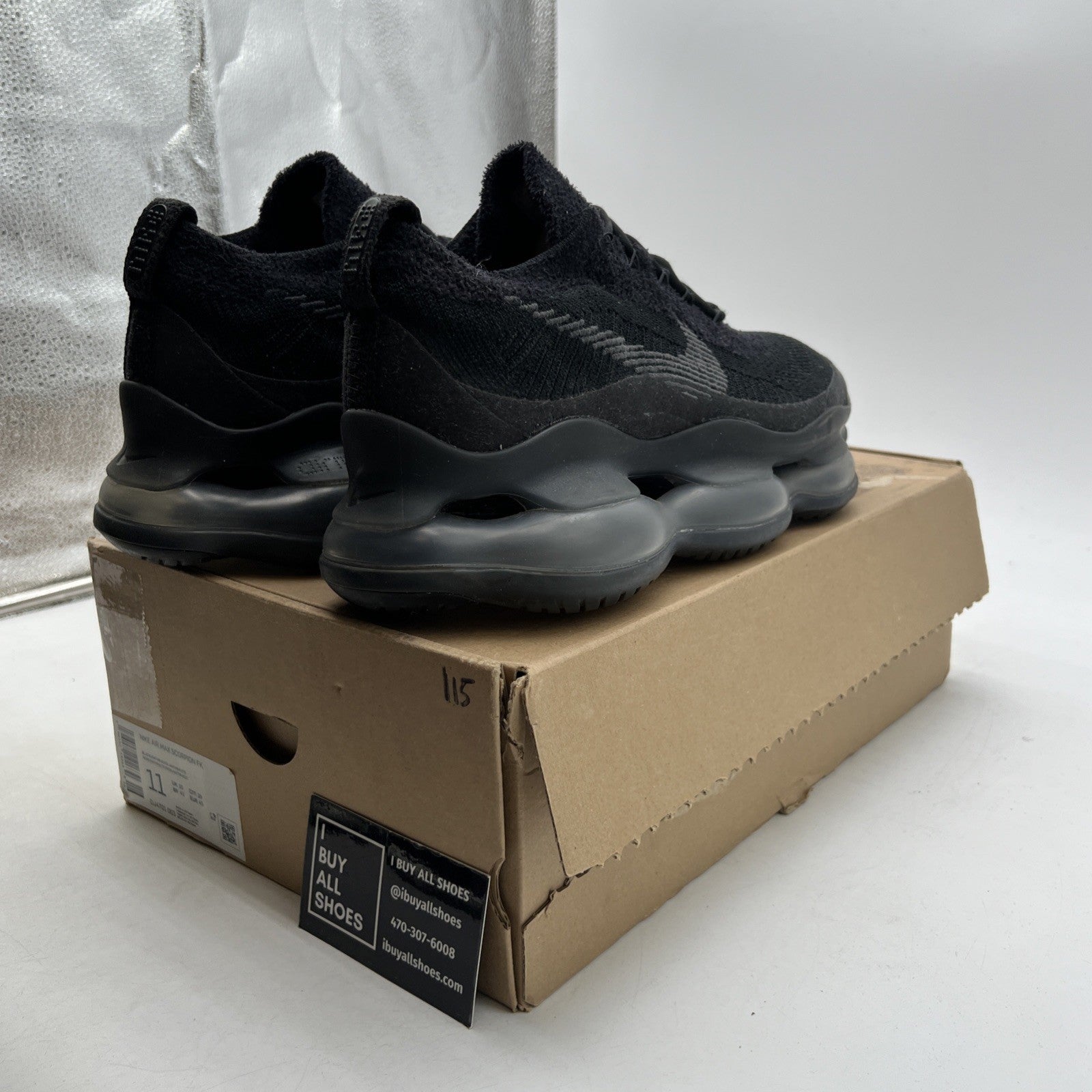 Size 11 - Nike Air Max Scorpion Flyknit Triple Black (DJ4701-003)