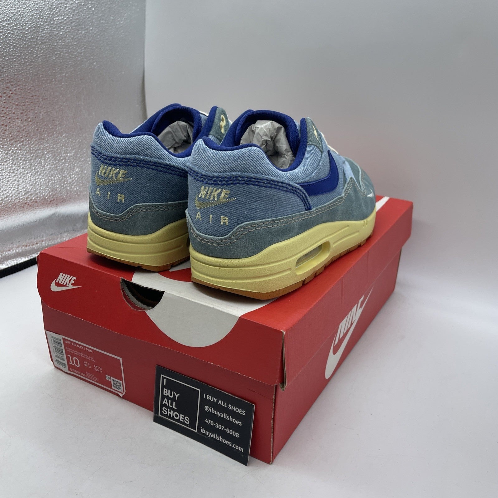 Size 10 - Nike Air Max 1 Premium Dirty Denim 2022 (DV3050-300)