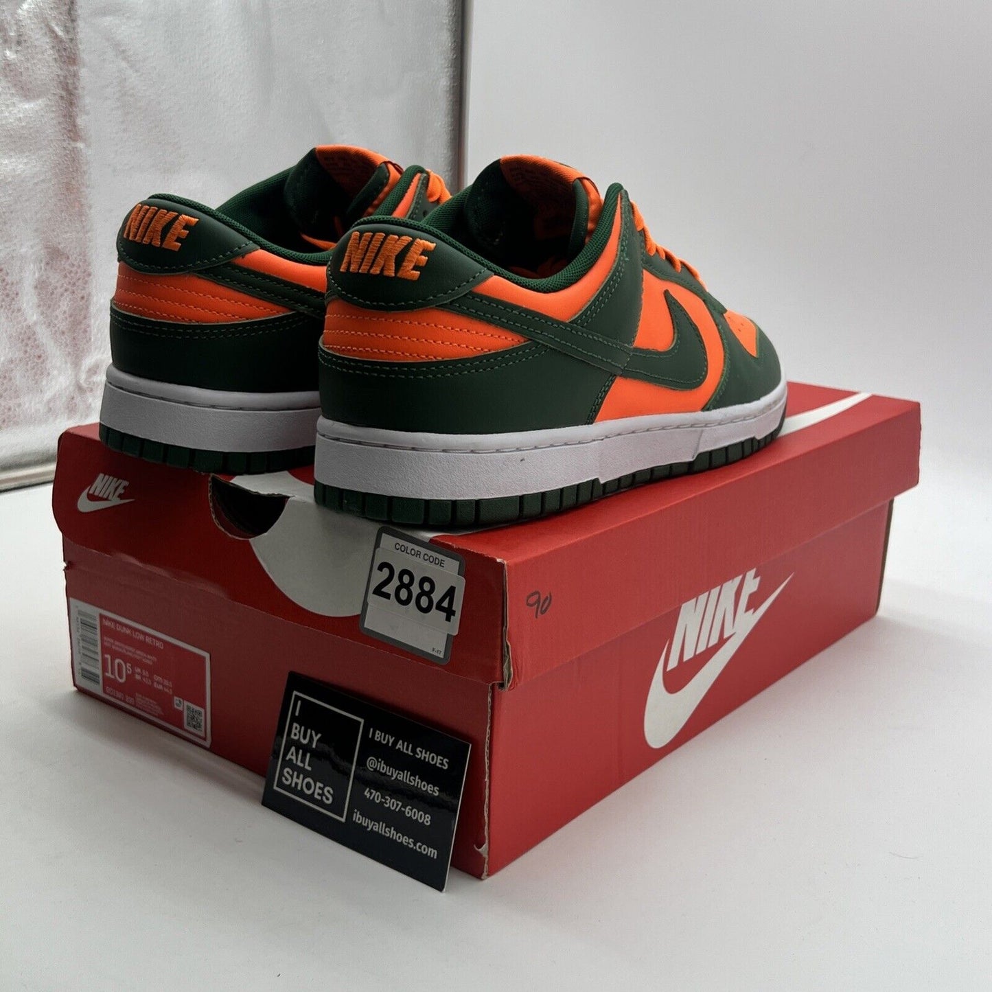Size 10.5 - Nike Dunk Low Miami Hurricanes (DD1391-300)