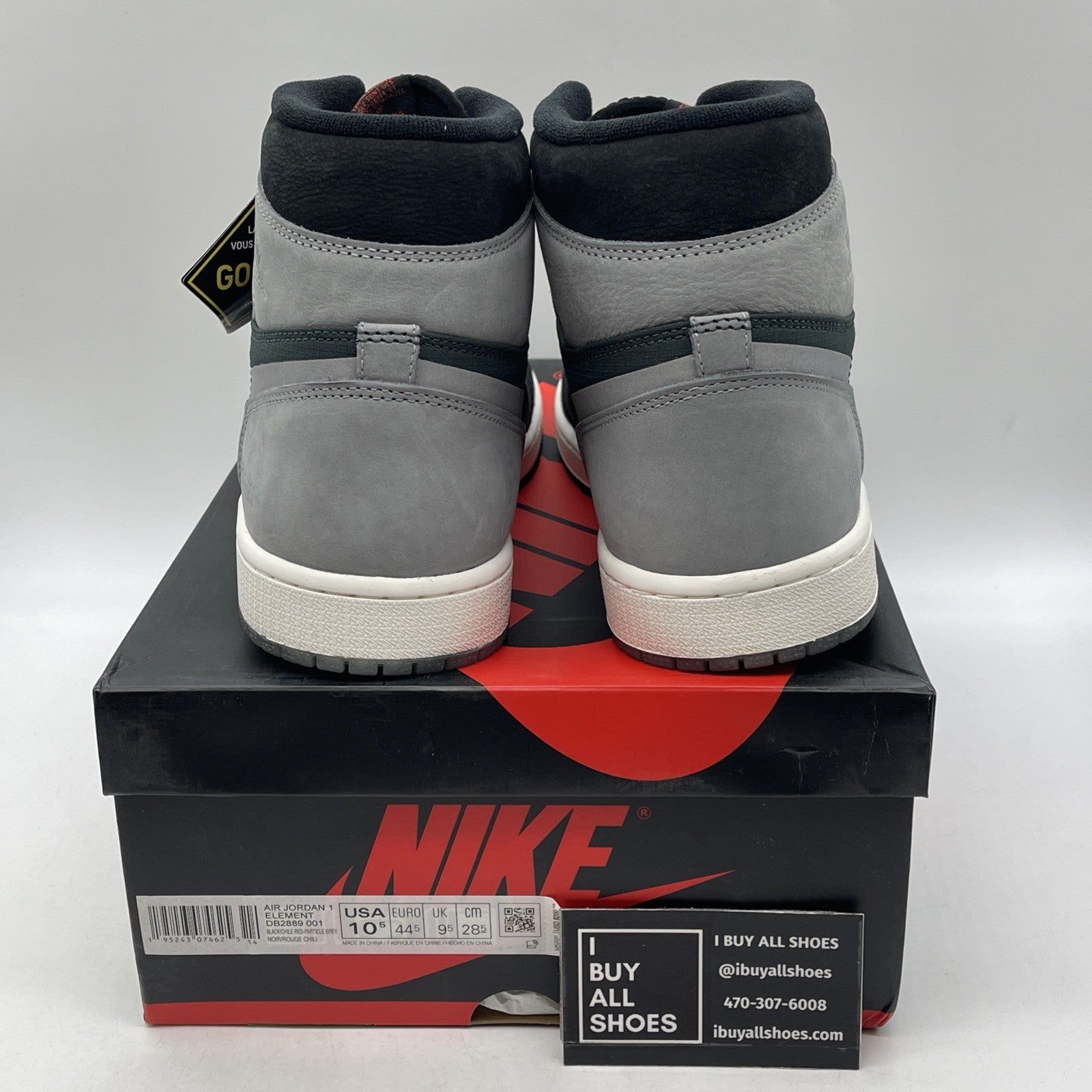 Size 10.5 - Air Jordan 1 Element GORE-TEX High Black Particle Grey (DB2889-001)