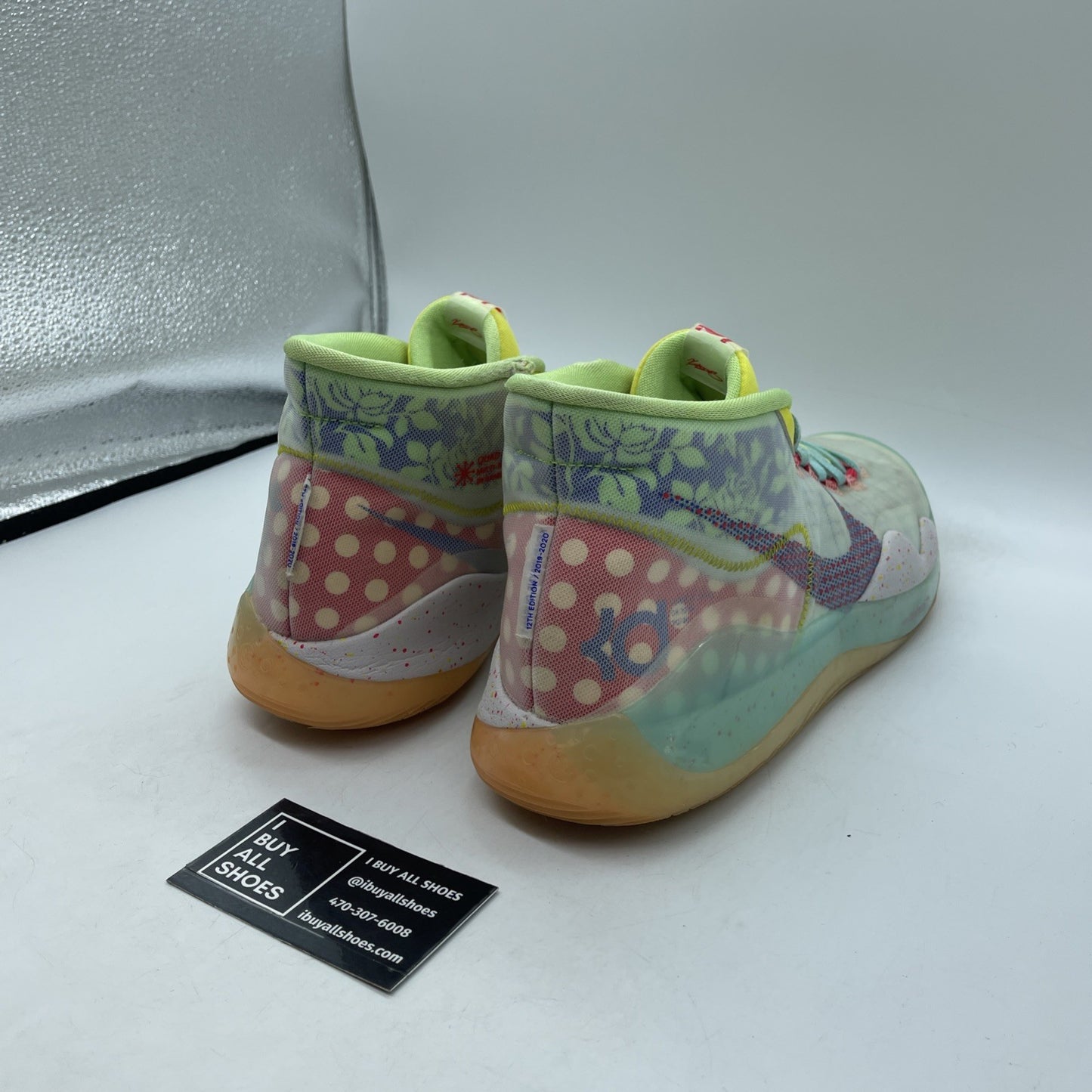 Size 11.5 - Nike Zoom KD 12 EYBL Peach Jam Yellow Red Leather (CK1195-300)