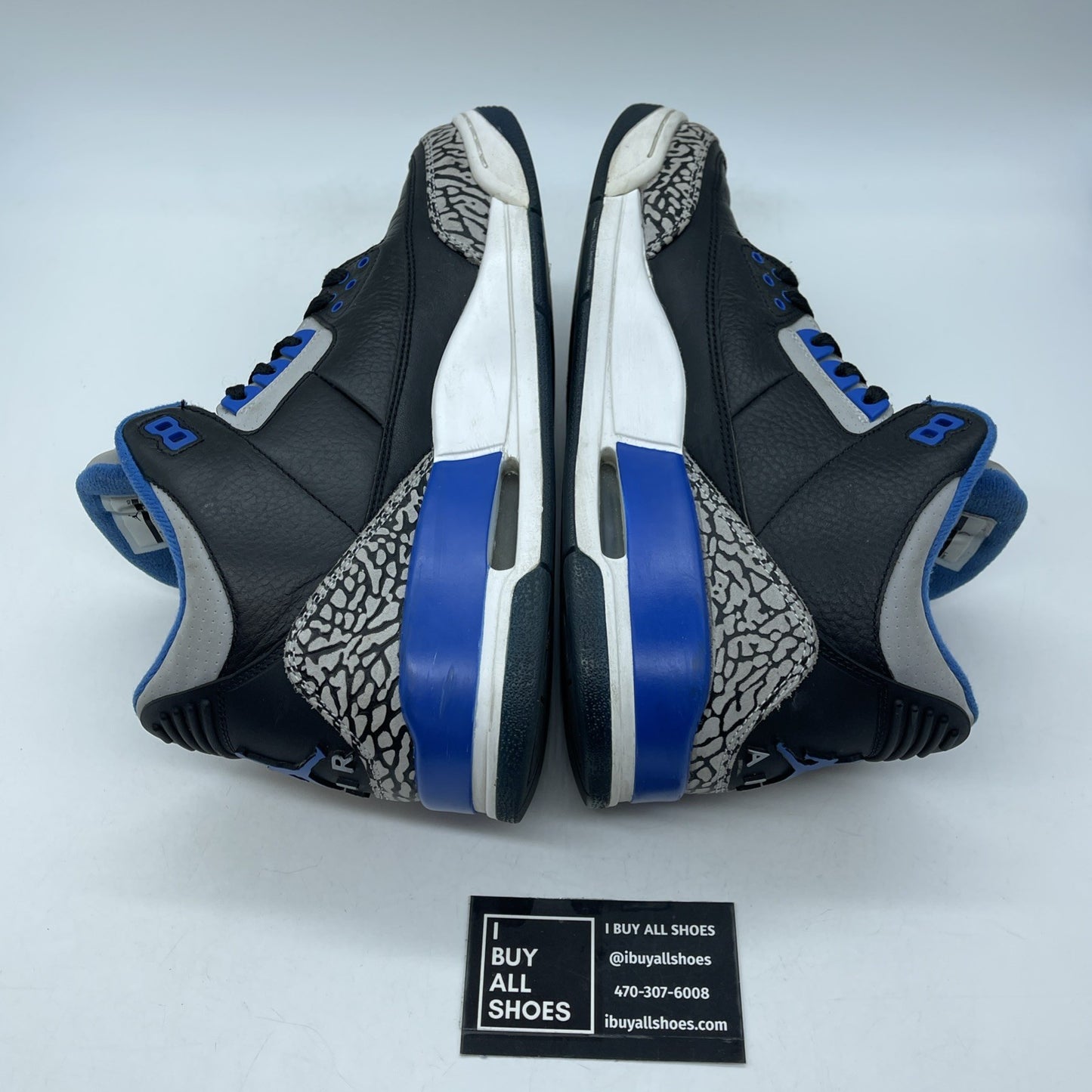 Size 9.5 - Air Jordan 3 Retro Sport Blue Black Grey Suede Leather (136064-007)