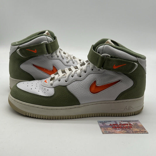 Size 11.5 - Nike Air Force 1 QS Mid Oil Green Orange (DQ3505-100)