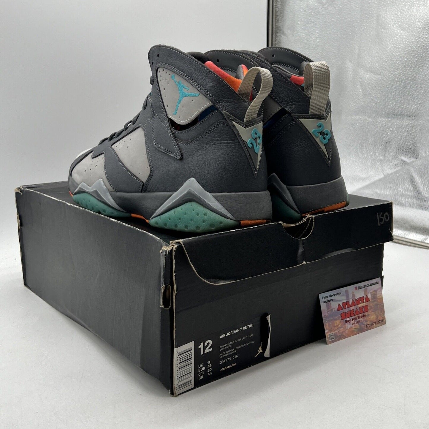 Size 12 - Air Jordan 7 Retro Barcelona Days Grey Suede Leather (304775-016)