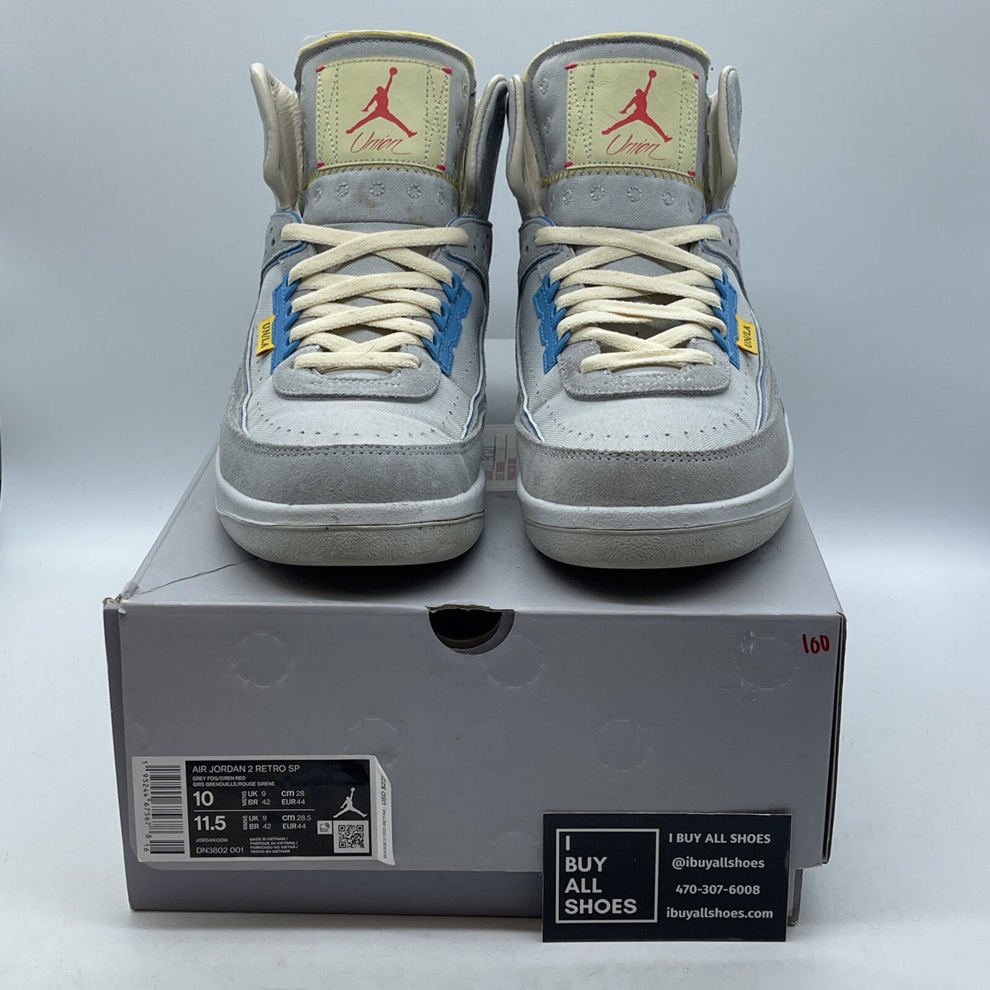 Size 10 - Jordan 2 Gray Fog 2022 Grey Blue White Suede Leather (DN3802-001)
