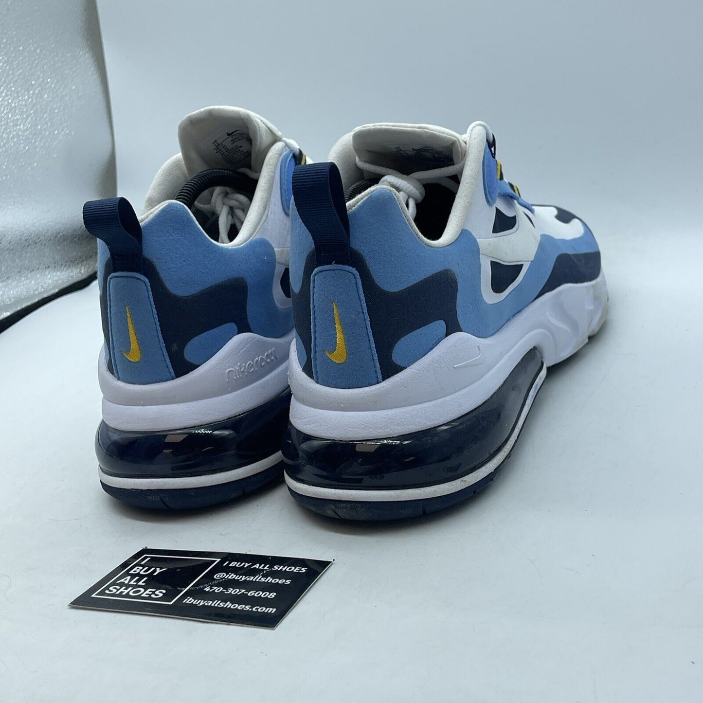 Size 12 - Nike Air Max 270 React Midnight Navy Blue White Suede (CT1264-104)