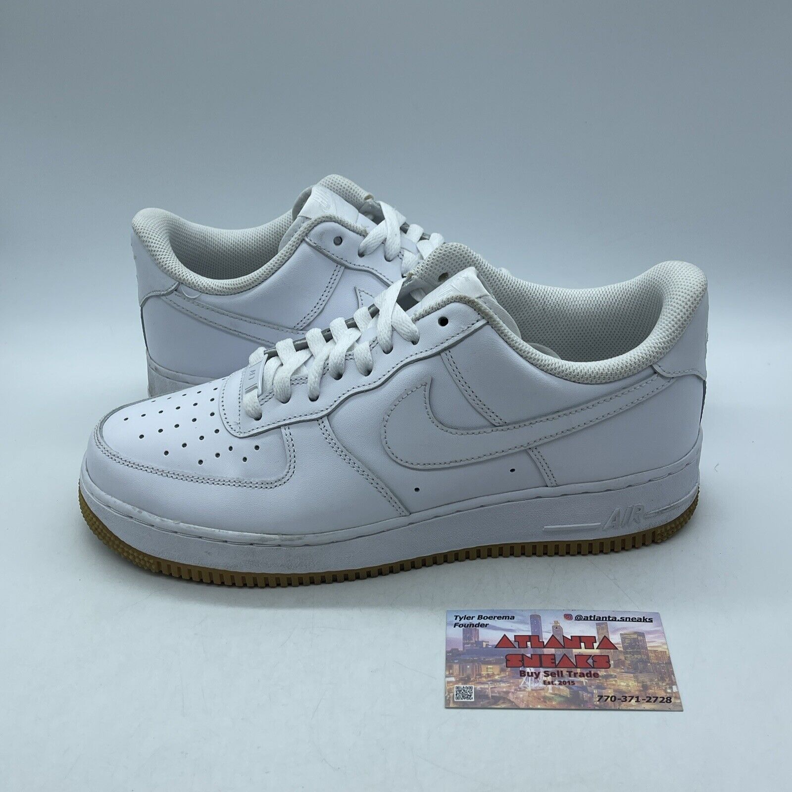 Size 9.5 - Nike Air Force 1 Low White Gum Brown Leather (DJ2739-100)