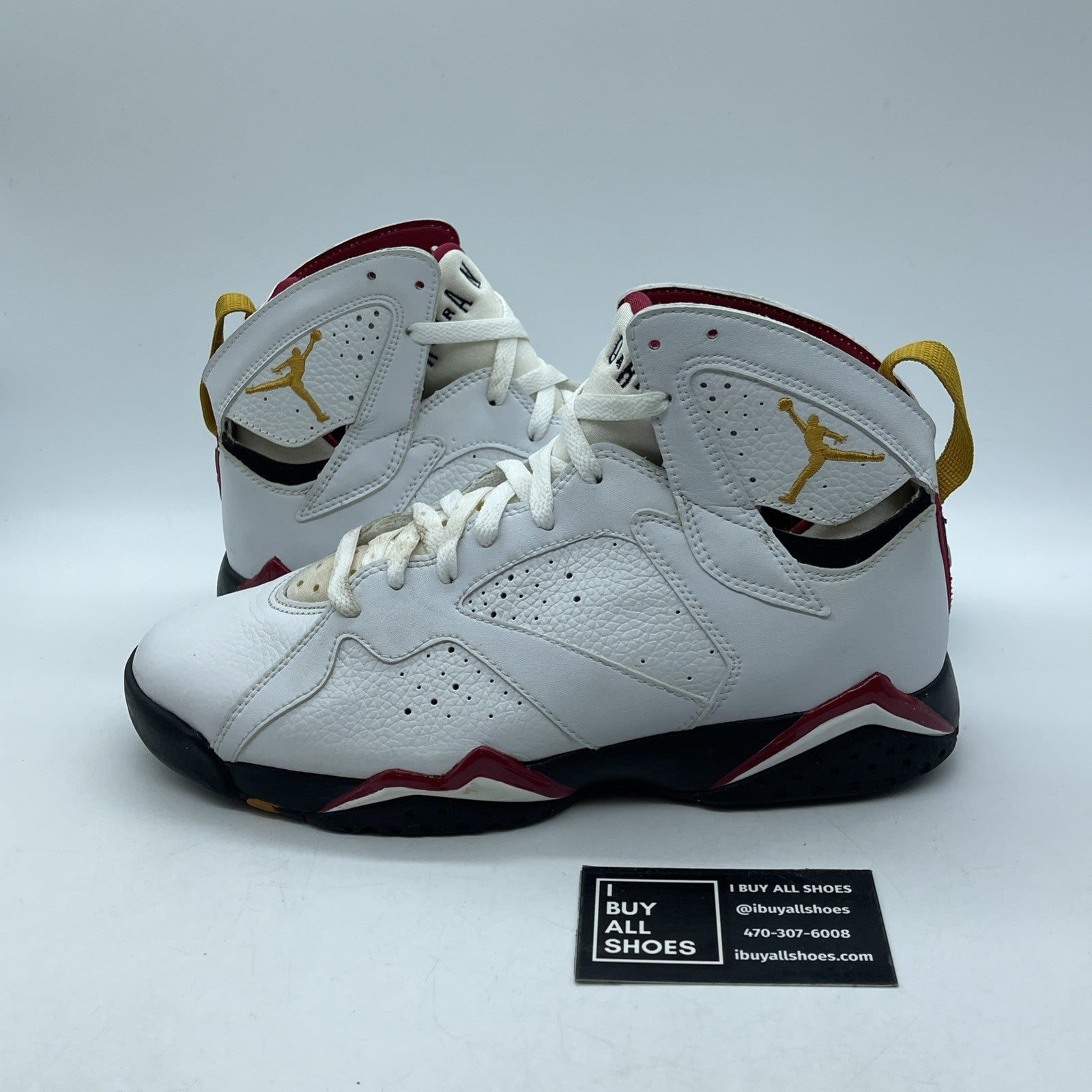 Size 9 - Air Jordan 7 Retro 2006 Cardinal White Black Leather (304775-101)