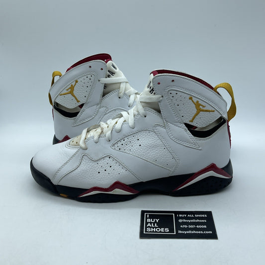Size 9 - Air Jordan 7 Retro 2006 Cardinal White Black Leather (304775-101)