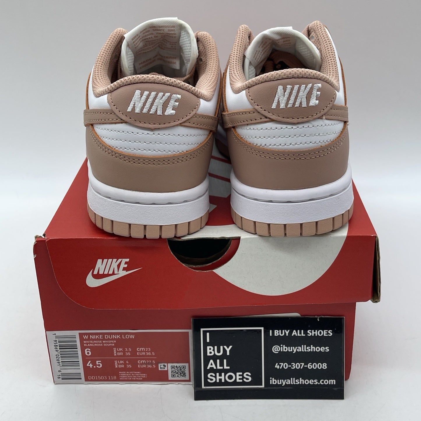 Size 6W - Nike Dunk Low Rose Whisper Pink White Leather (DD1503-118)