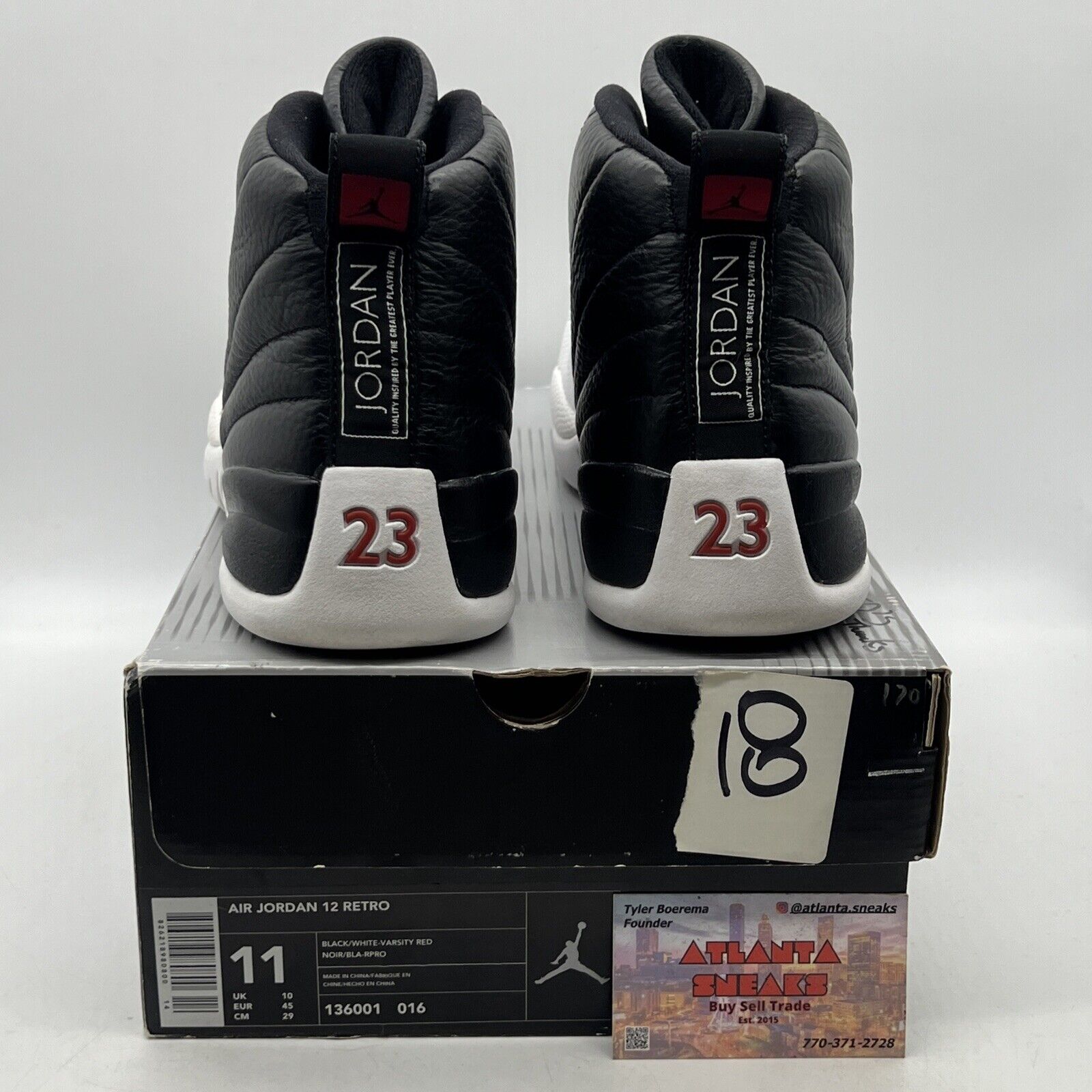 Size 11 - Air Jordan 12 Retro 2004 Playoff Black White Red Leather (136001-016)