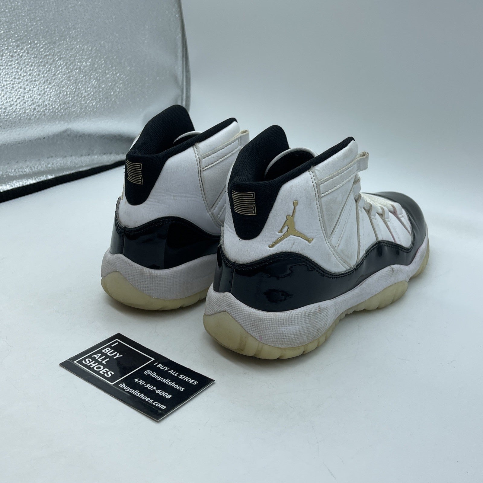 Size 7Y (GS) - Jordan 11 Retro Mid DMP White Black Leather (378038-170)