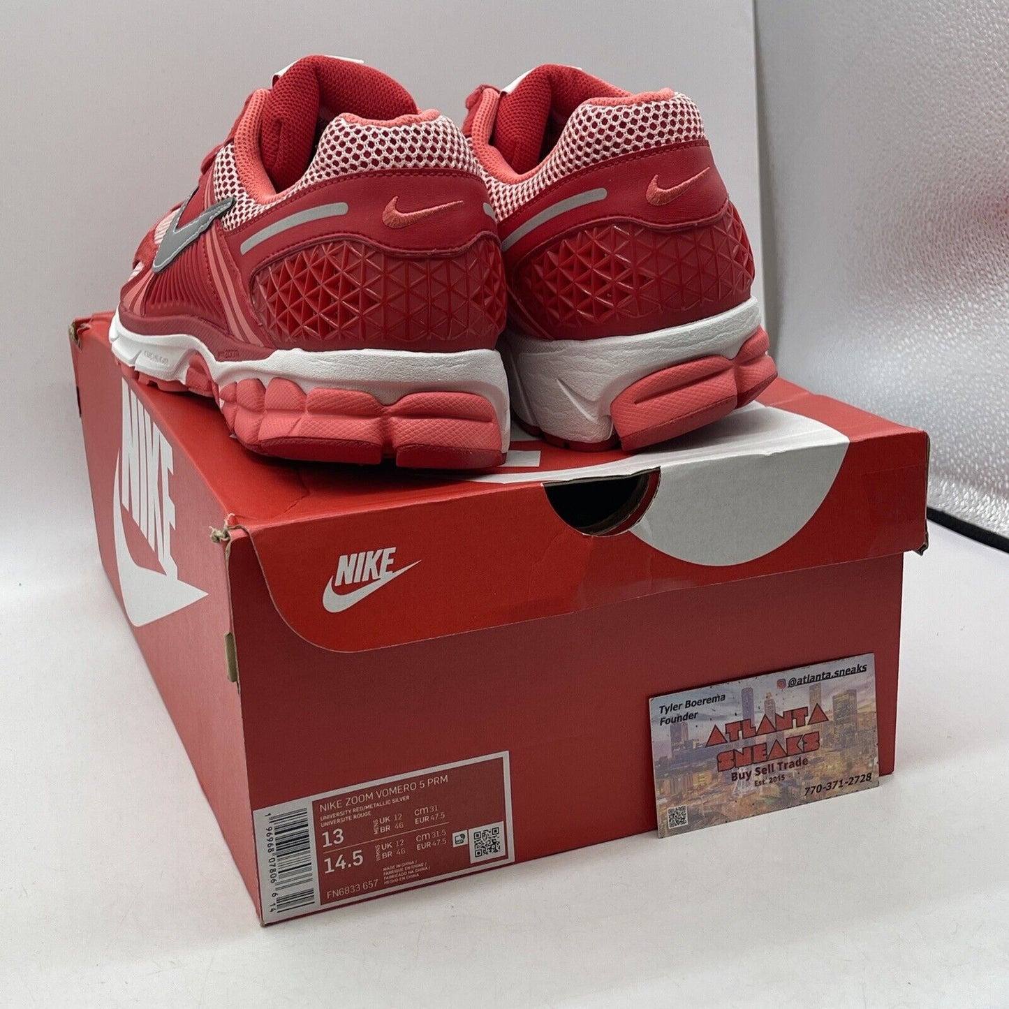 Size 13 - Nike Air Zoom Vomero 5 University Red Suede Leather (FN6833-657)