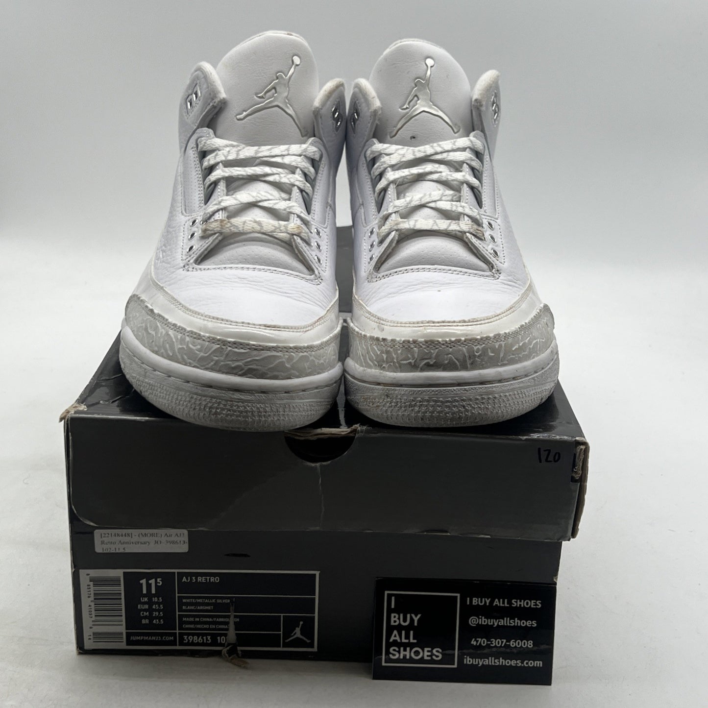 Size 11.5 - Air Jordan 3 Retro Silver Anniversary (398613-102)