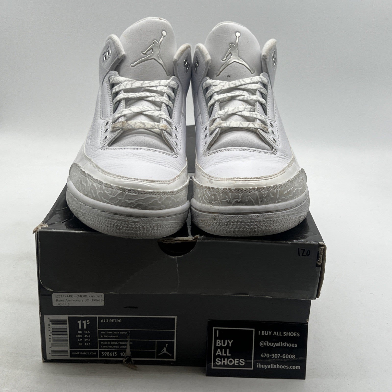 Size 11.5 - Air Jordan 3 Retro Silver Anniversary (398613-102)