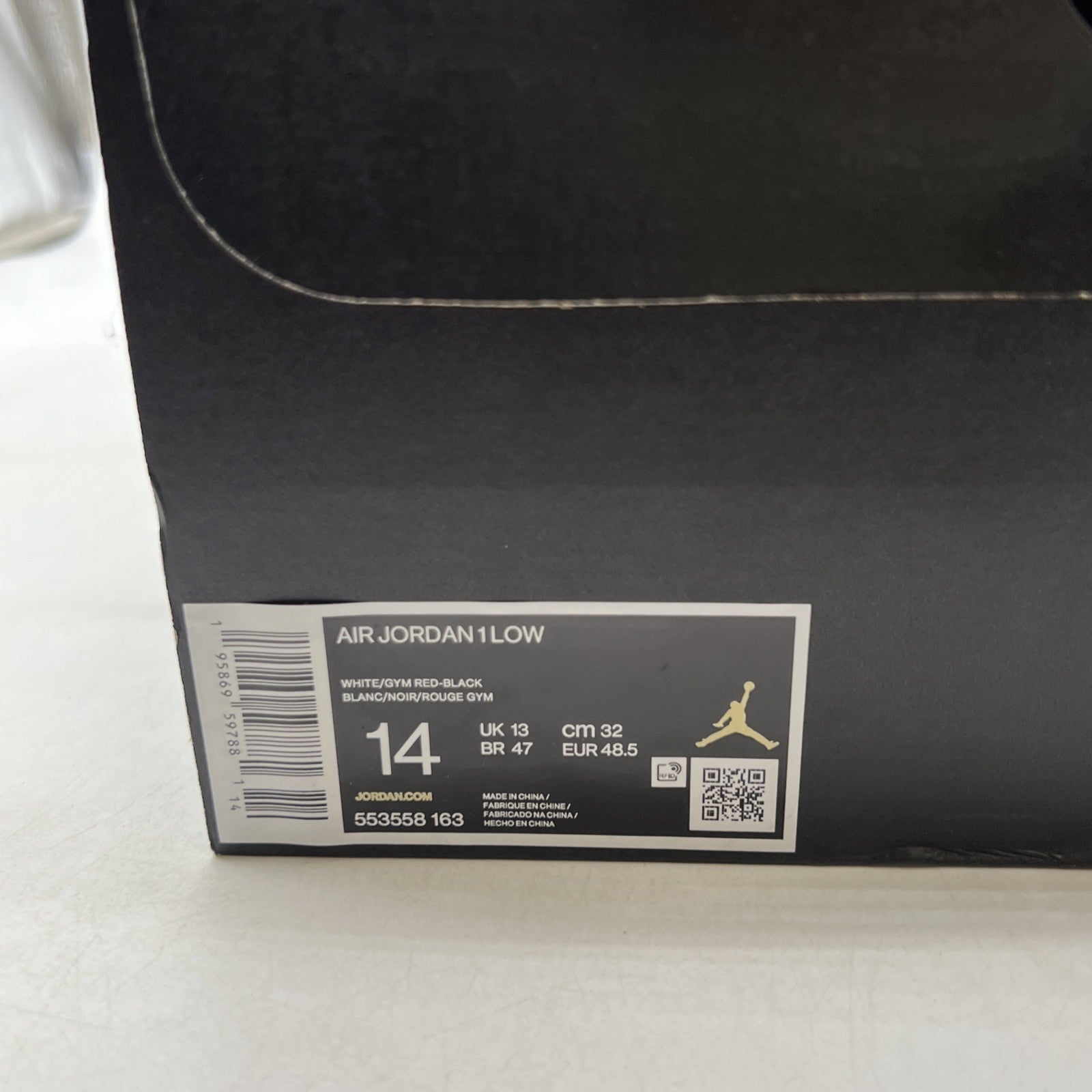 Size 14 - Air Jordan 1 Low Reverse Black Toe (553558-163)