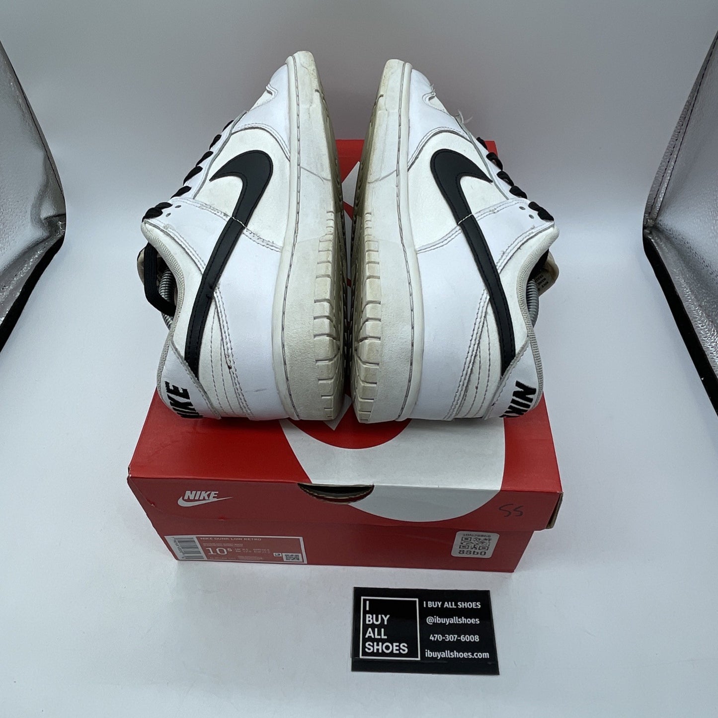 Size 10.5 - Nike Dunk Low Reverse Panda Black White Leather (DJ6188-101)