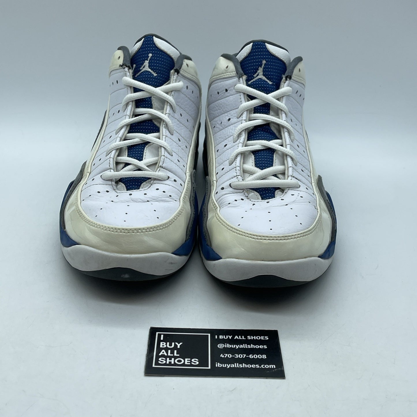 Size 11.5 - Nike Jordan Hallowed Ground White Gray Blue 2010  (384699-105)