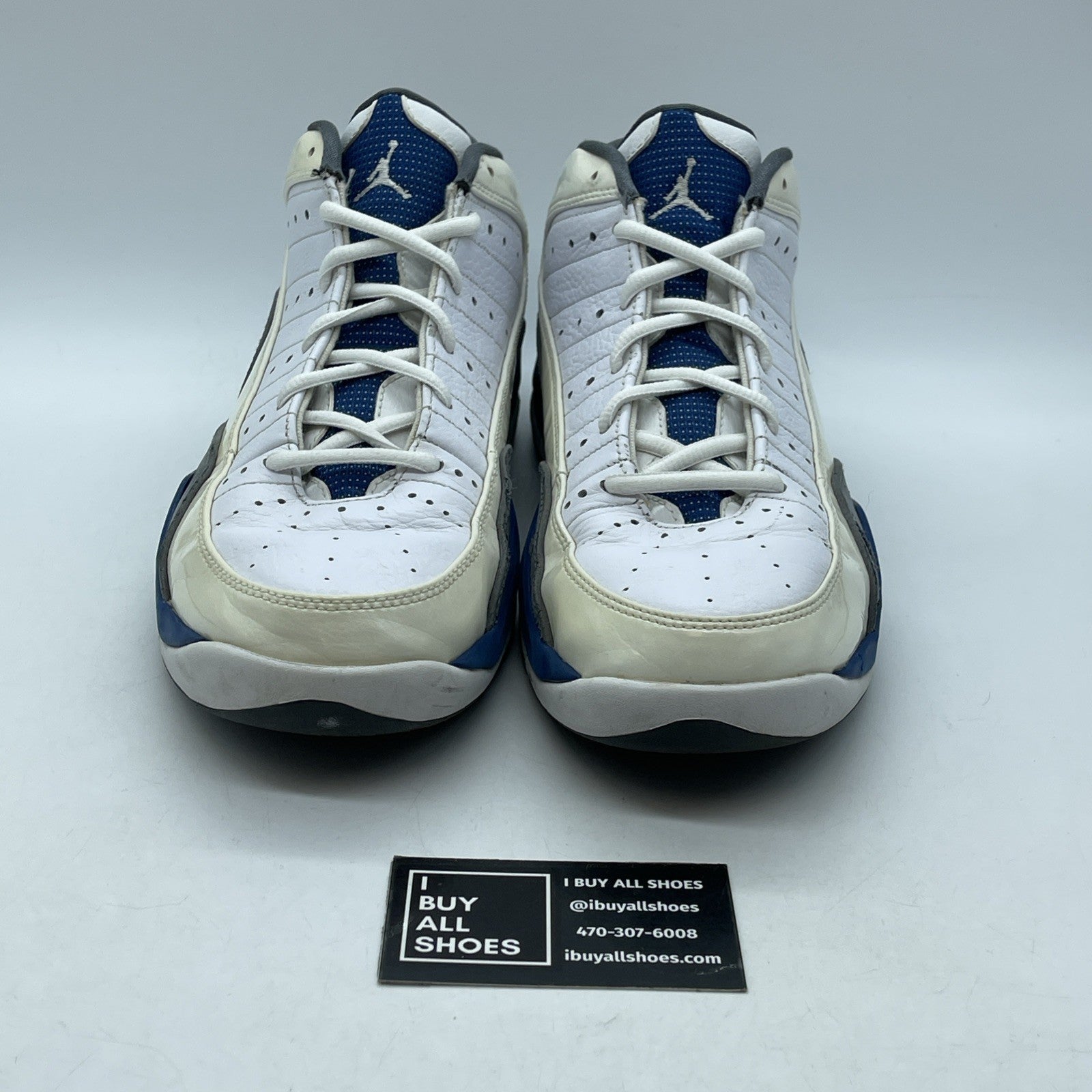 Size 11.5 - Nike Jordan Hallowed Ground White Gray Blue 2010  (384699-105)
