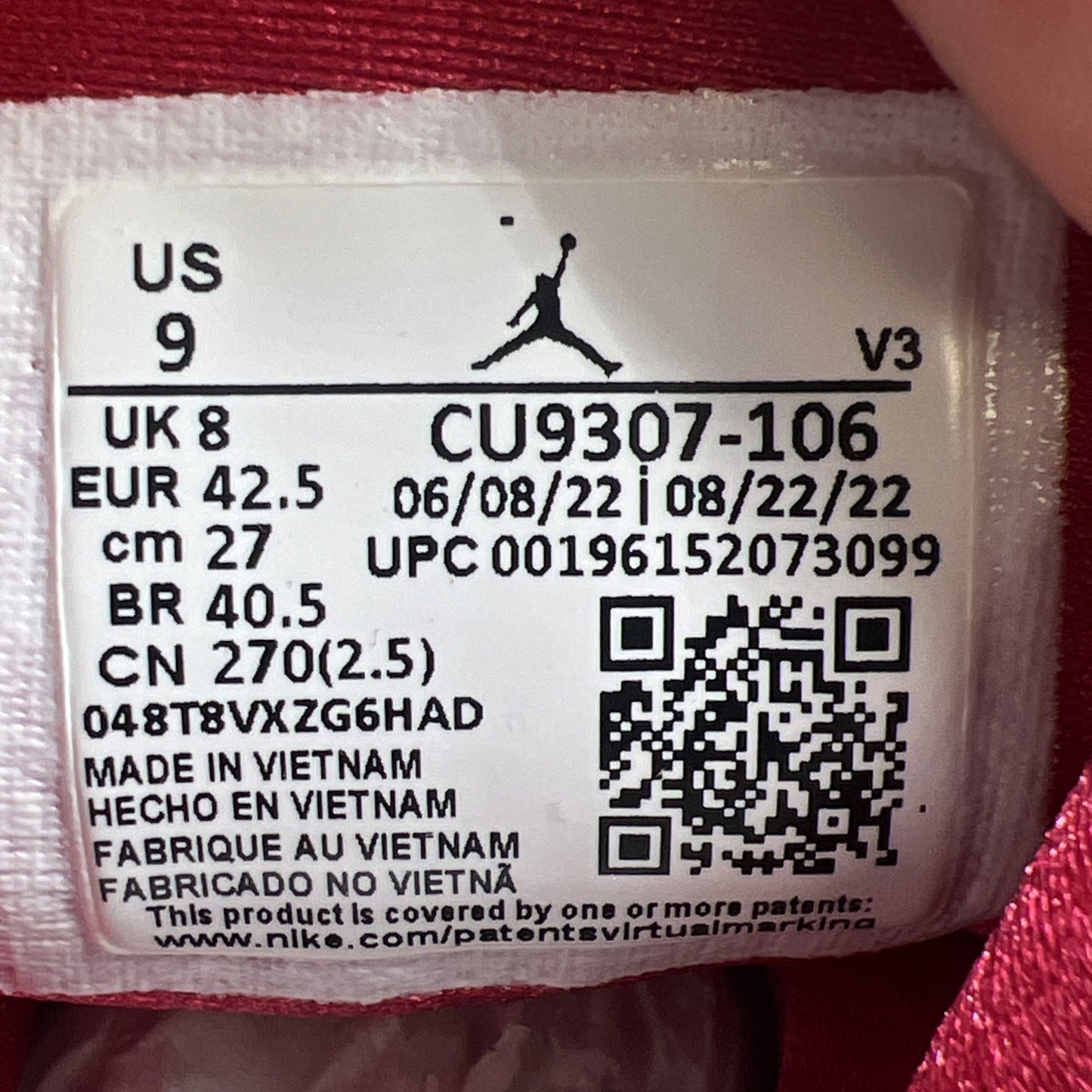 Size 9 - Air Jordan 7 Cardinal 2022 (CU9307-106)
