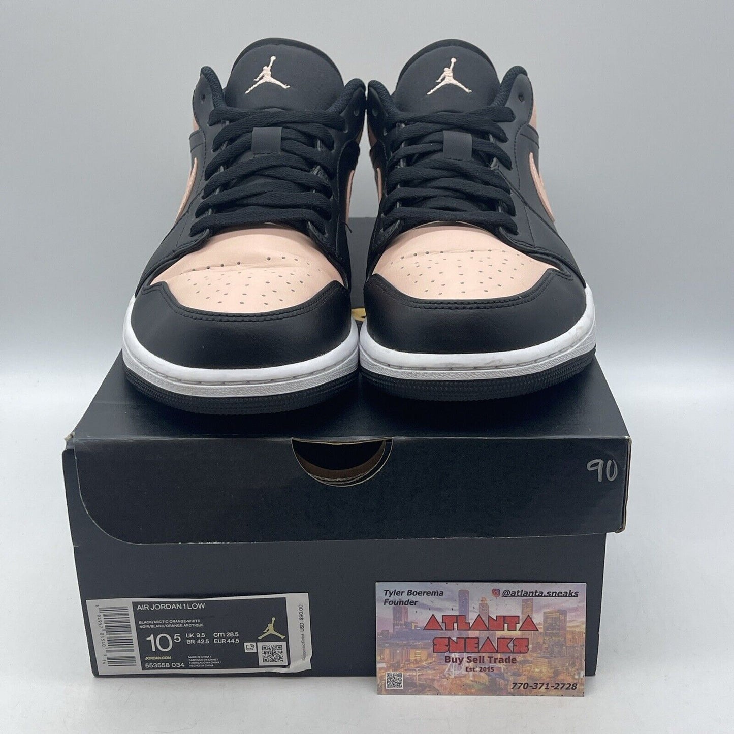 Size 10.5 - Air Jordan 1 Low Crimson Tint Pink Black White Leather (553558-034