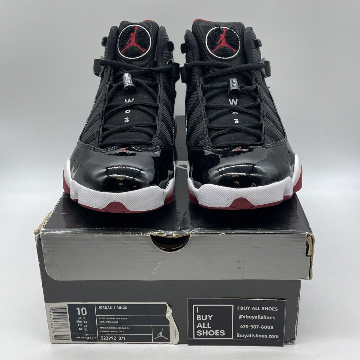 Size 10 - Air Jordan 6 Rings 2013 Bred (322992-071)