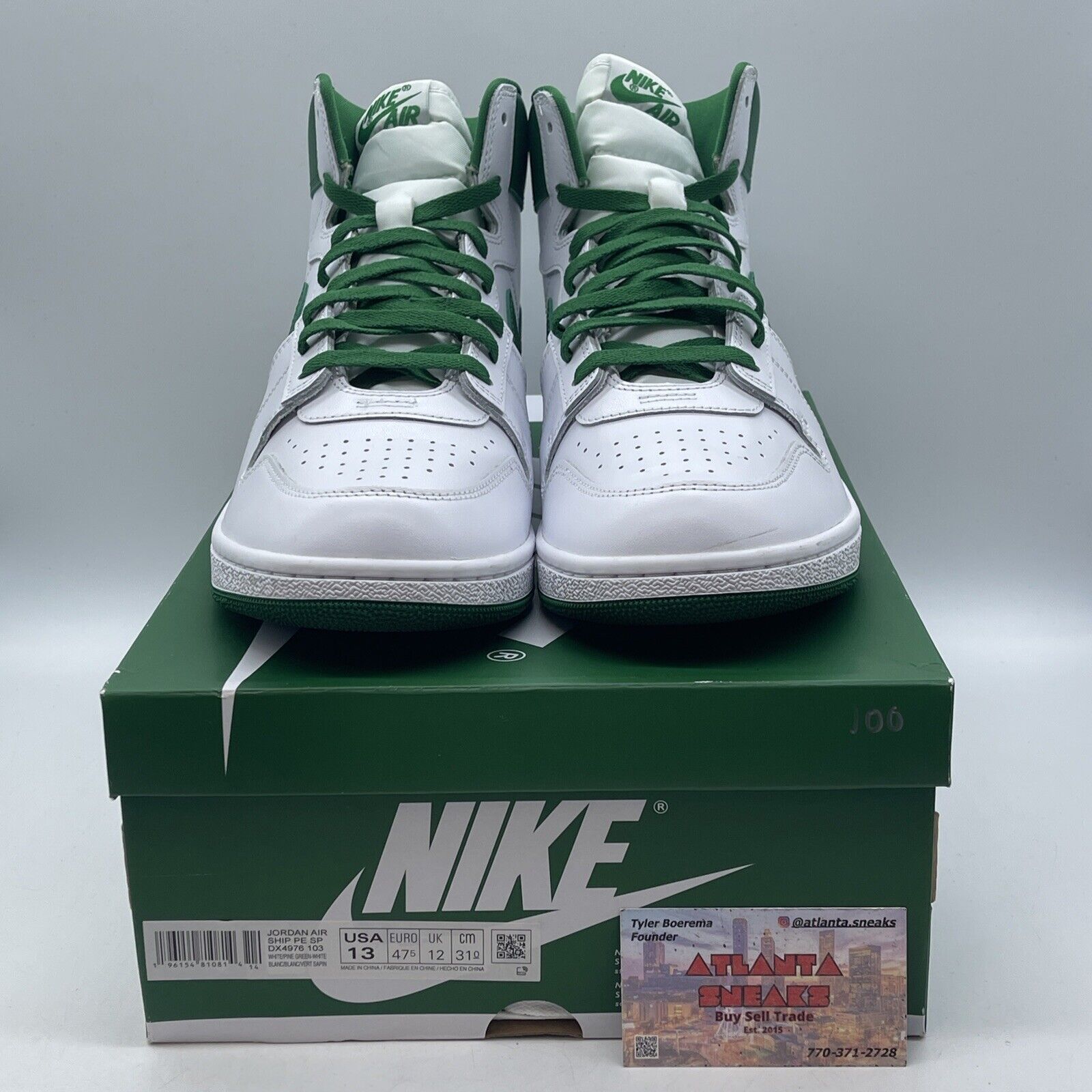 Size 13 - Nike Air Ship Pine Green White Leather (DX4976-103)