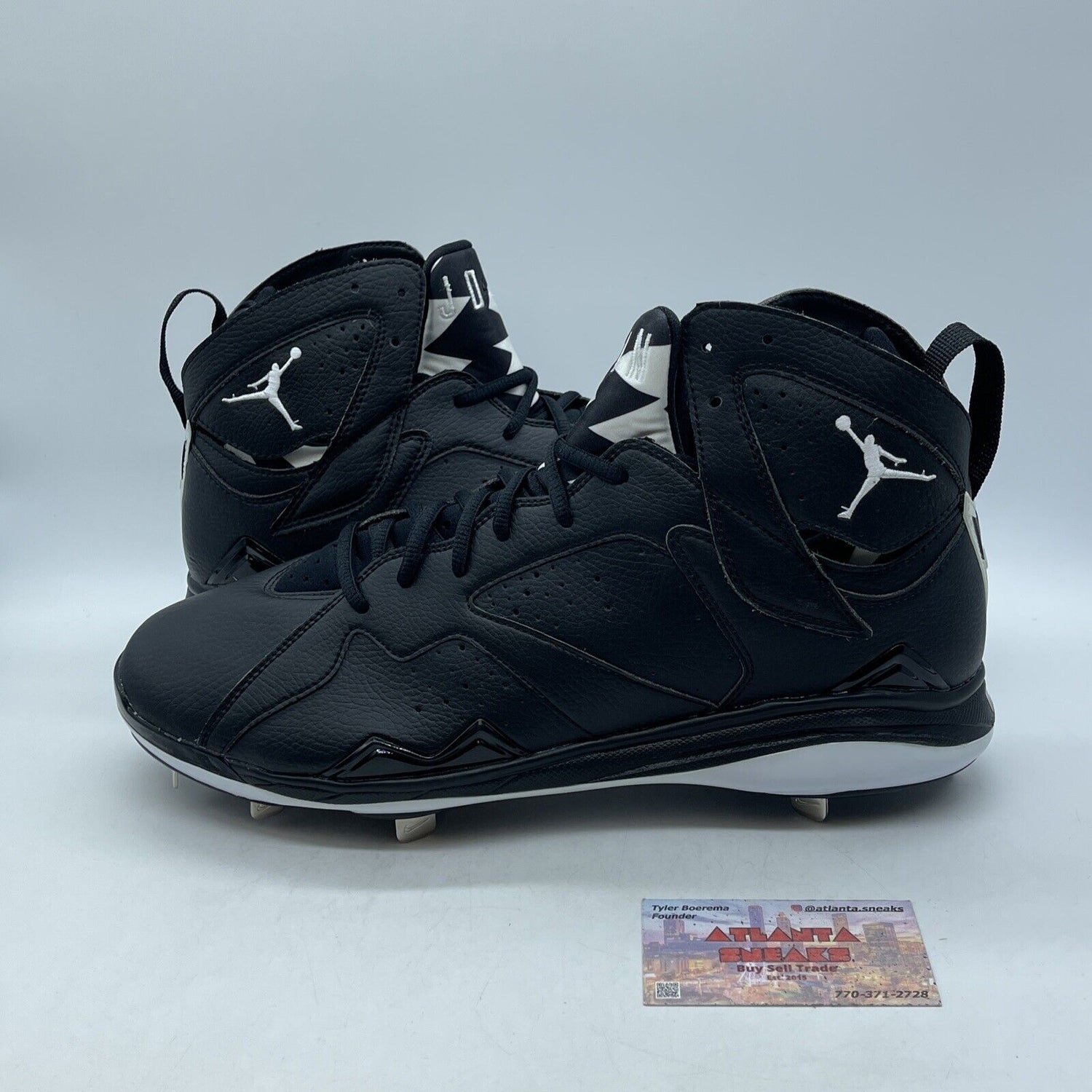 Size 14 - Air Jordan 7 Retro Metal Cleat Oreo Black White Leather (684943-010)