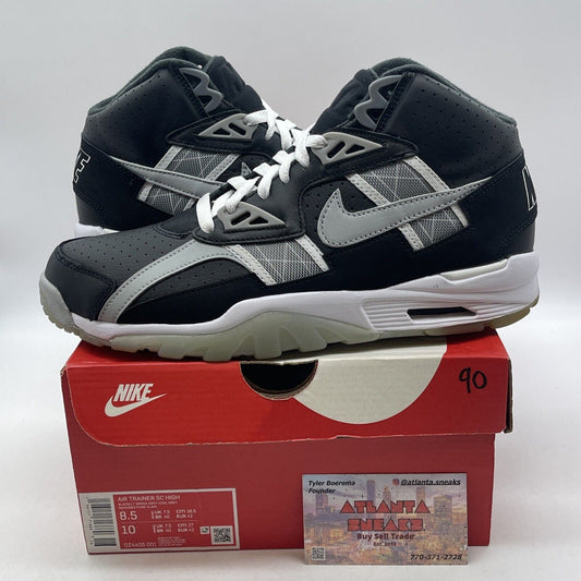 Size 8.5 - Nike Air Trainer SC High Raiders Black White Silver Suede (DZ4405-001