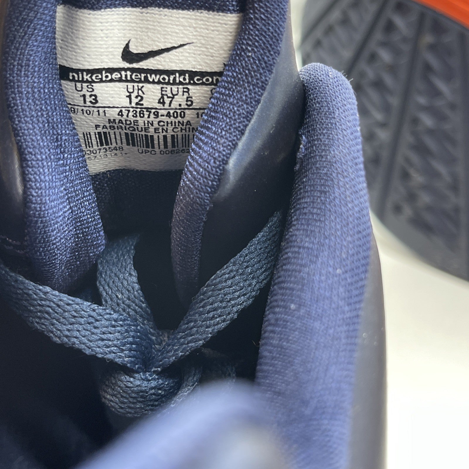 Size 13 - Nike Zoom KD 4 Midnight Navy White Orange Leather (473679-400)