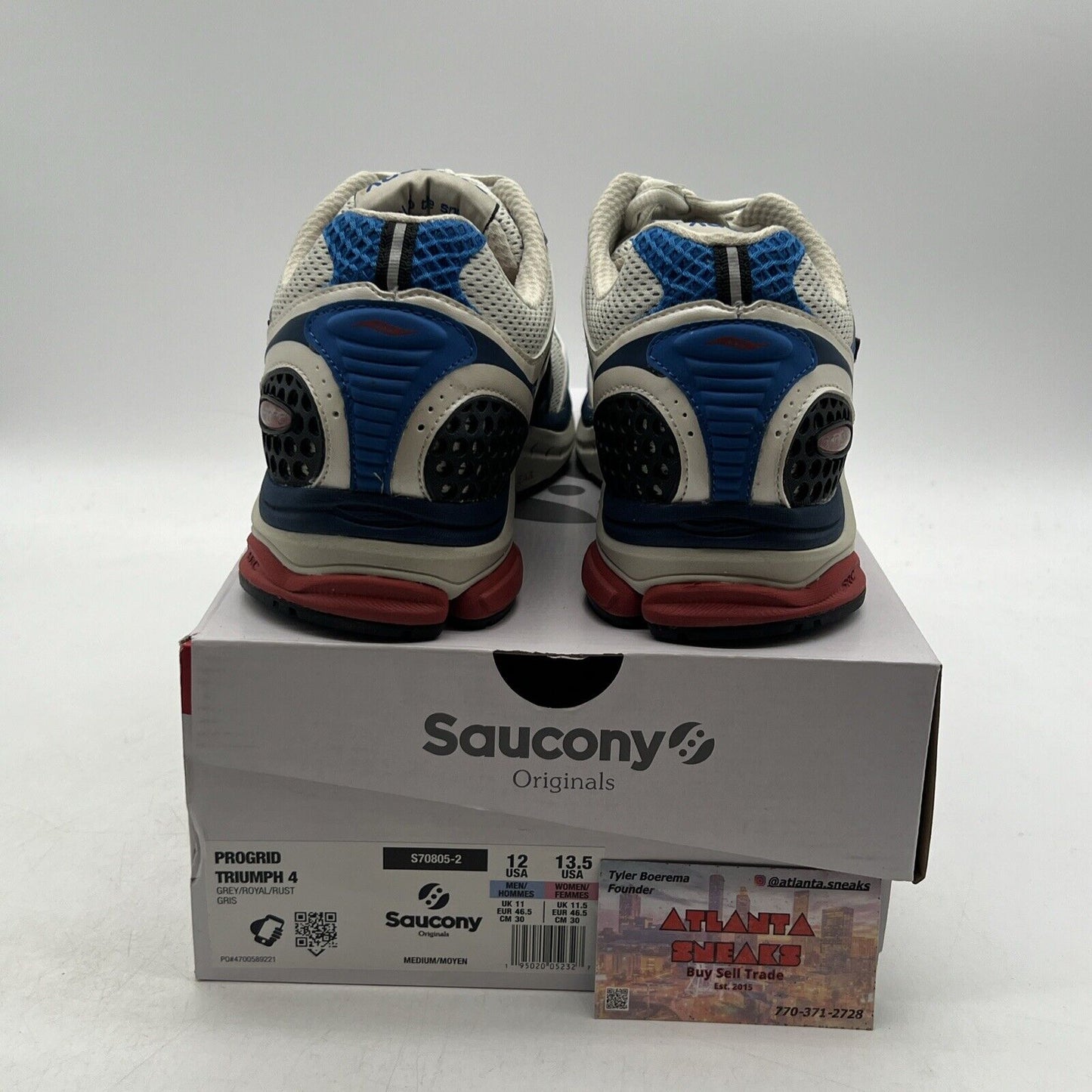 Saucony Unisex ProGrid Triumph 4 Athletic Grey Royal Rust (S70805-2)