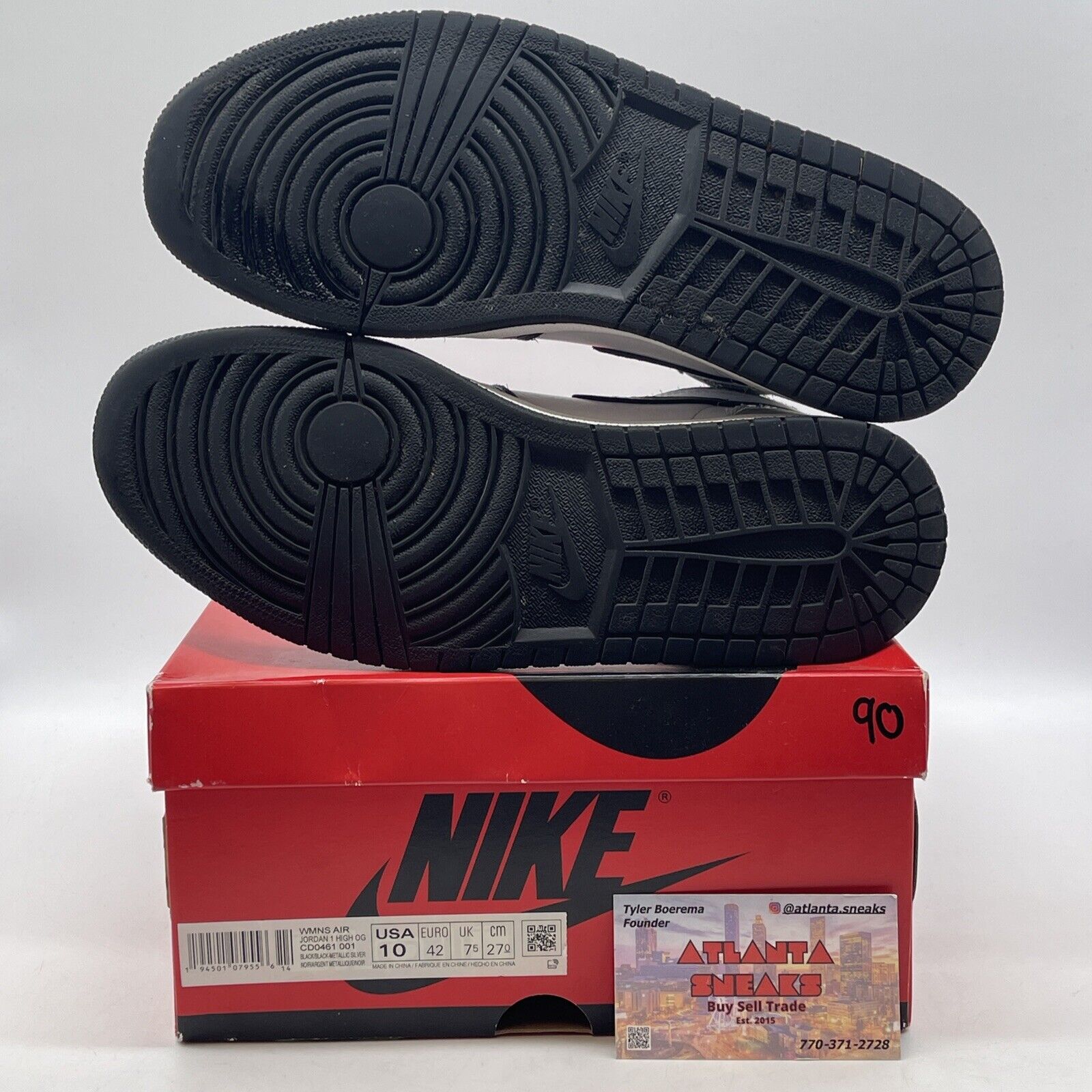 Size 10 - Jordan 1 High OG Metallic Silver Black White (CD0461-001)