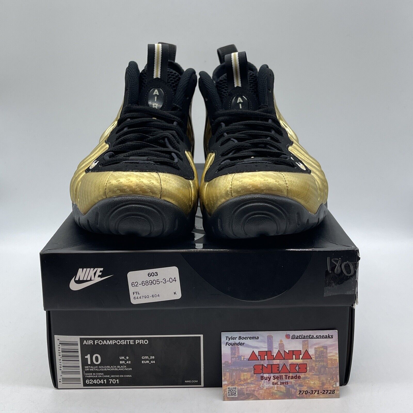 Size 10 - Nike Air Foamposite Pro Metallic Gold Black (624041-701)