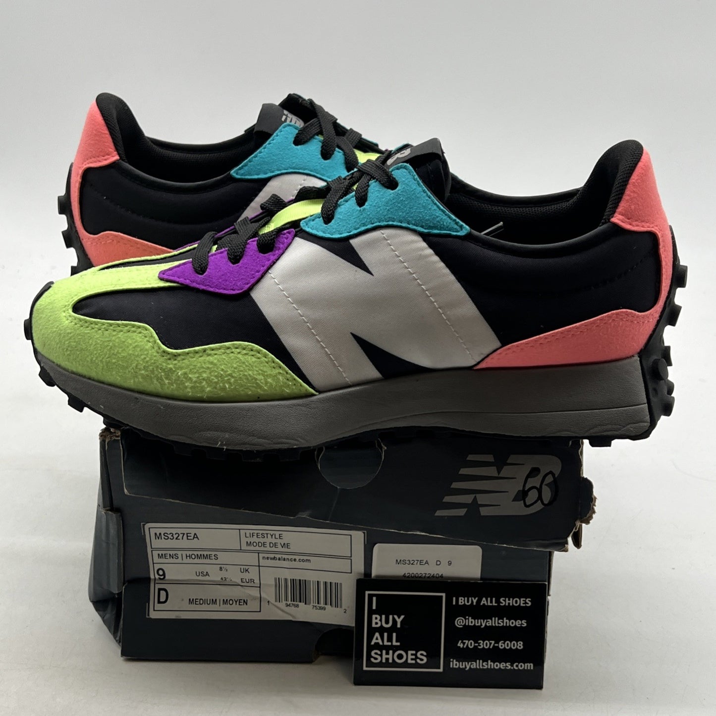 Size 9 - New Balance 327 Black Multi-Color (MS327EA)