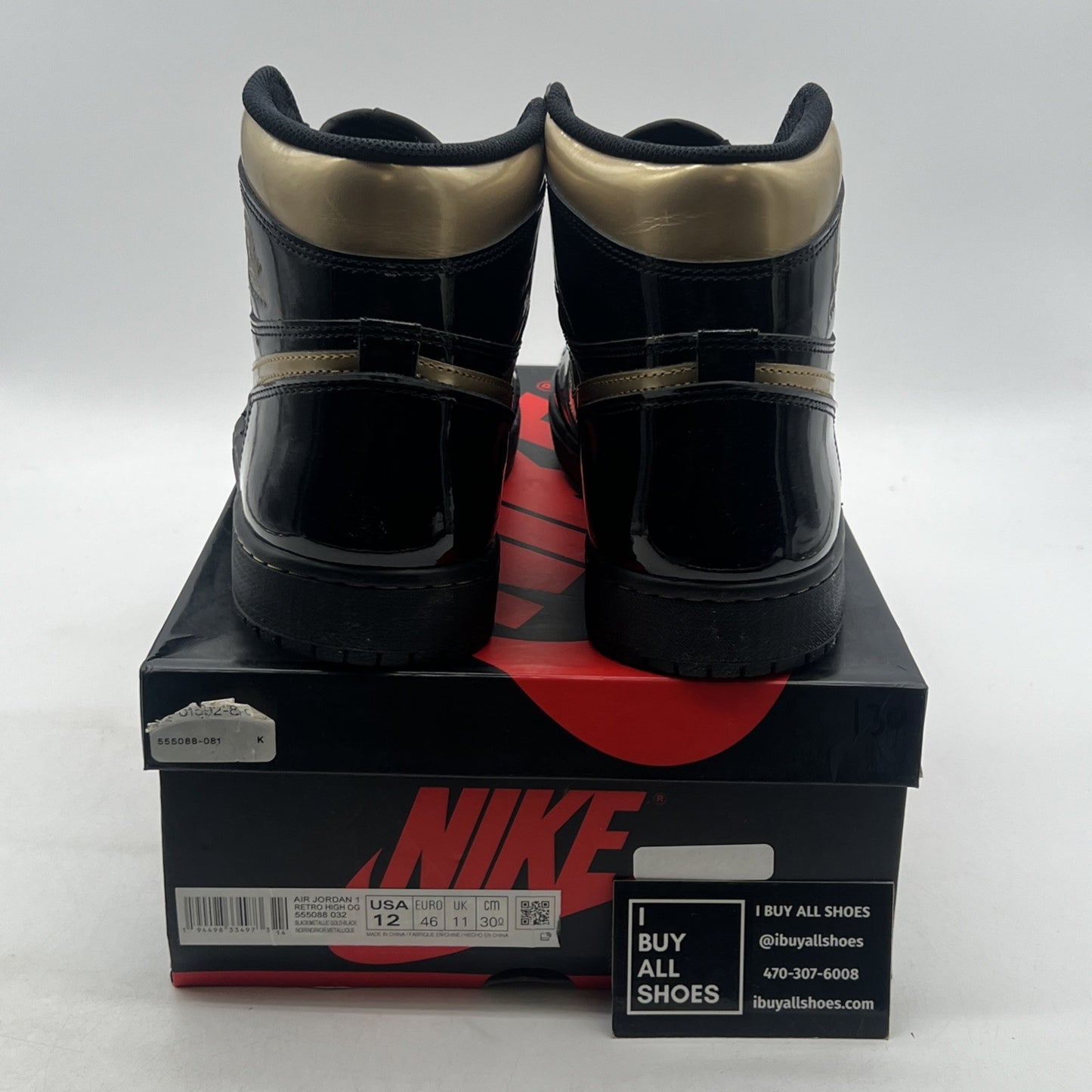 Size 12 - Air Jordan 1 Black 2020 (555088-032)