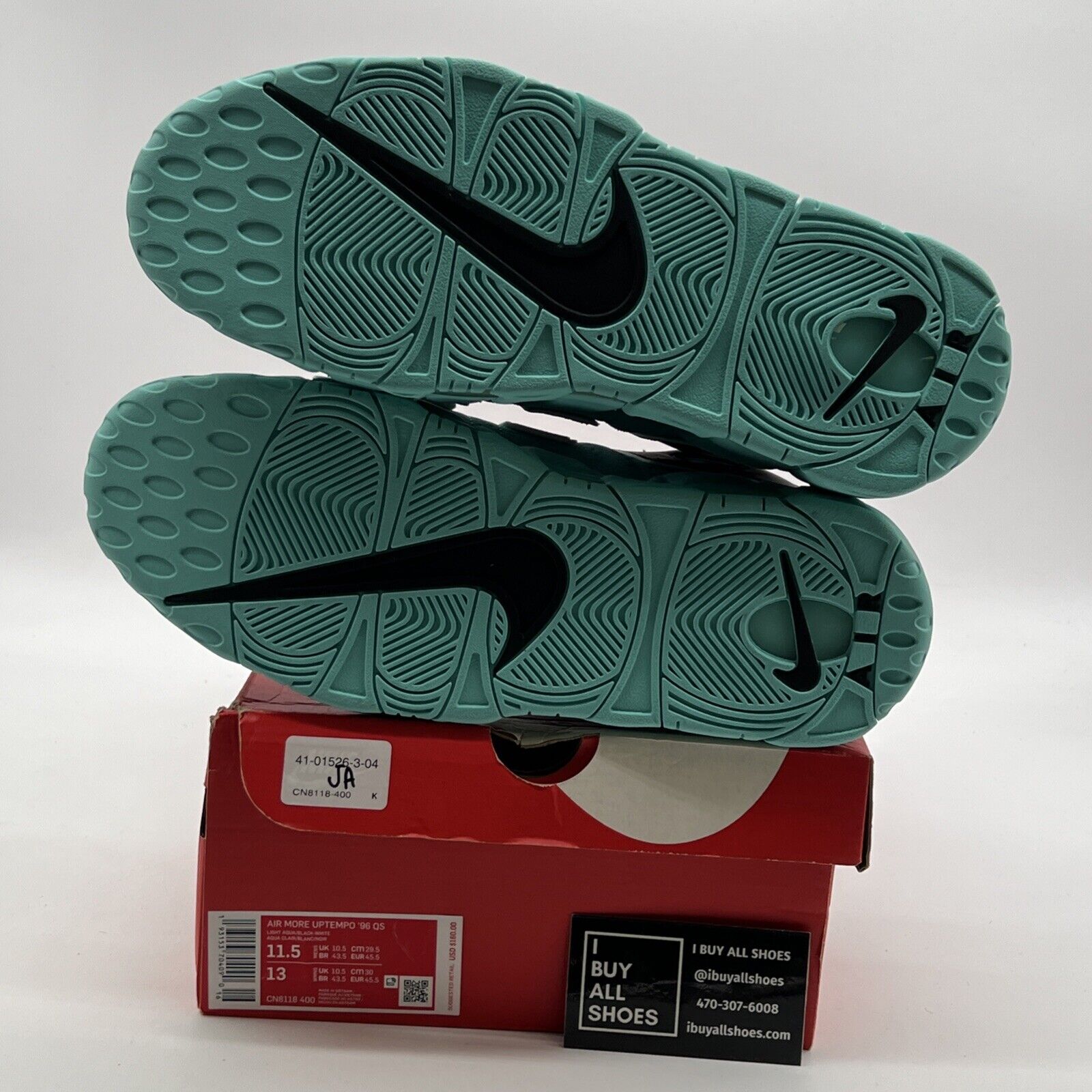 Size 11.5 - Nike Air More Uptempo '96 QS Light Aqua (CN8118-400)