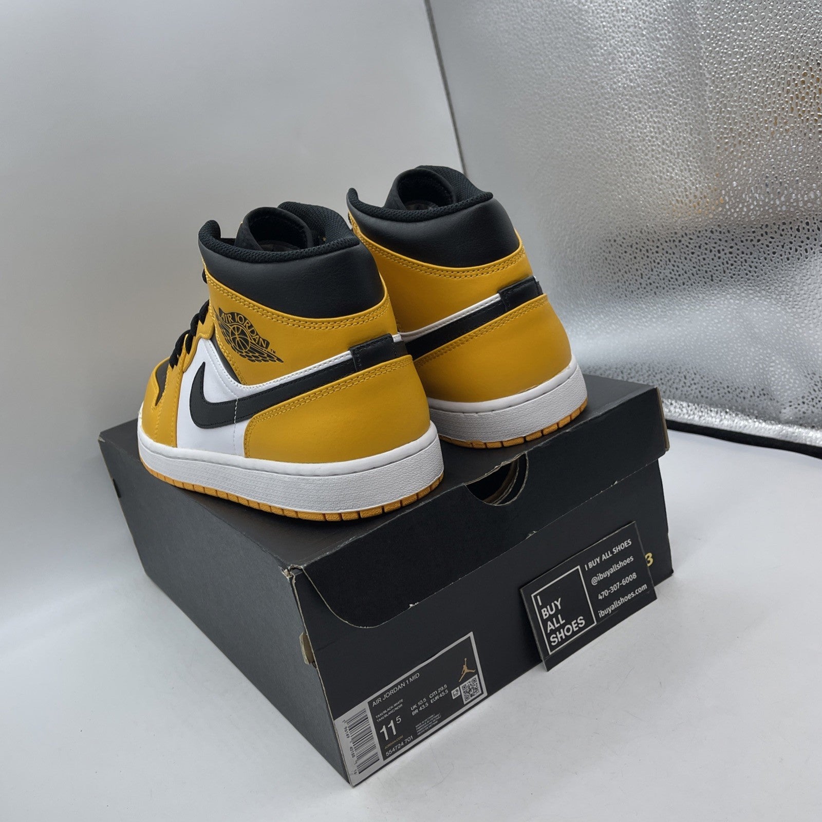 Size 11.5 - Air Jordan 1 Mid Taxi 2022 Leather (554724-701)