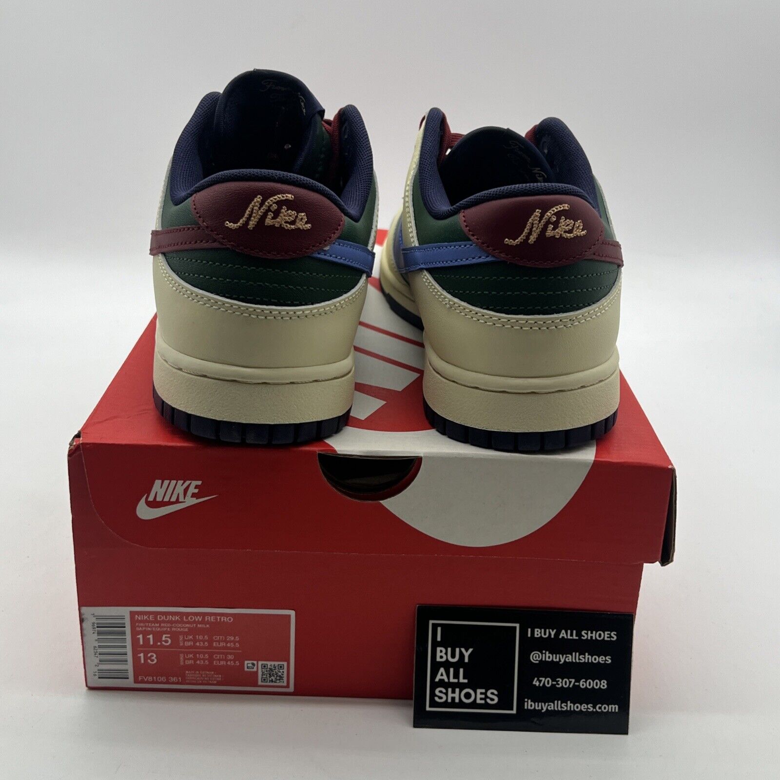 Size 11.5 - Nike Dunk Low From Nike, To You - Gorge Green (FV8106-361)