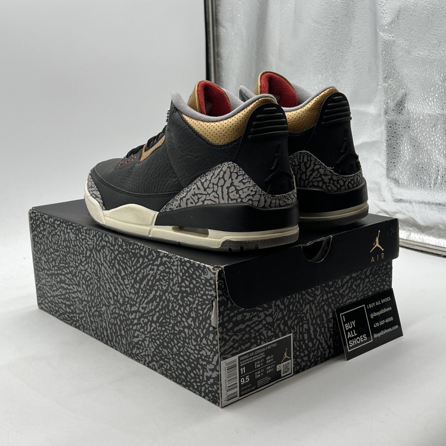 Size 11 - Air Jordan 3 Retro Mid Black Gold W (CK9246-067)