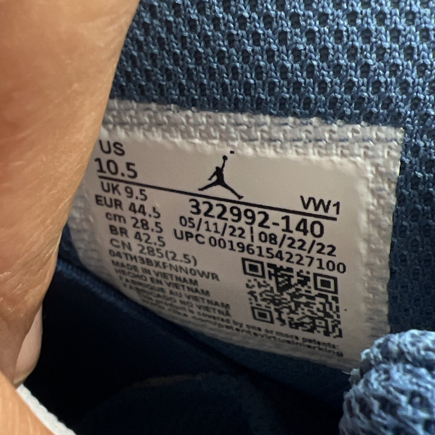 Size 10.5 - Air Jordan 6 Rings True Blue (322992-140)