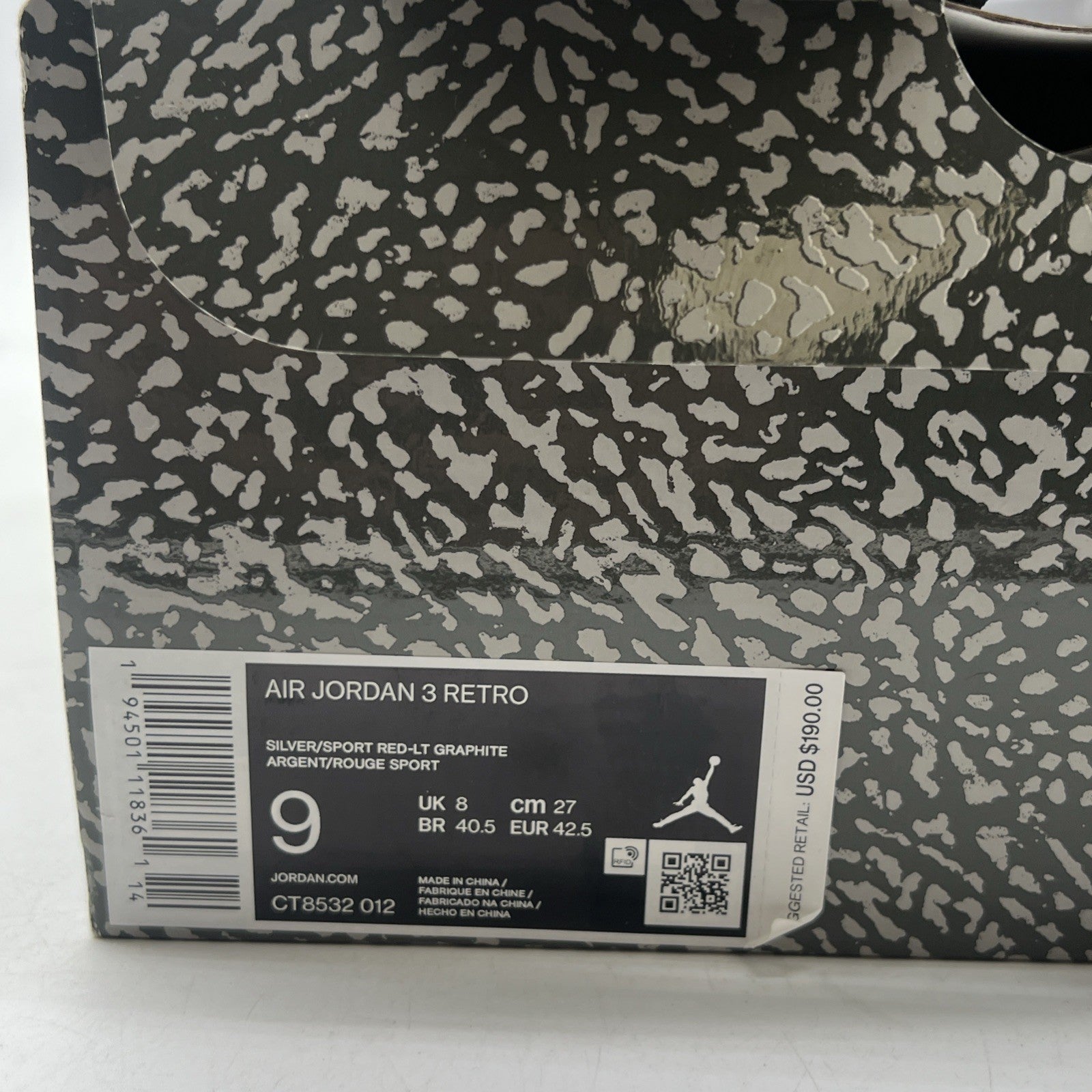 Size 9 - Air Jordan 3 Retro Mid Cool Grey (CT8532-012)