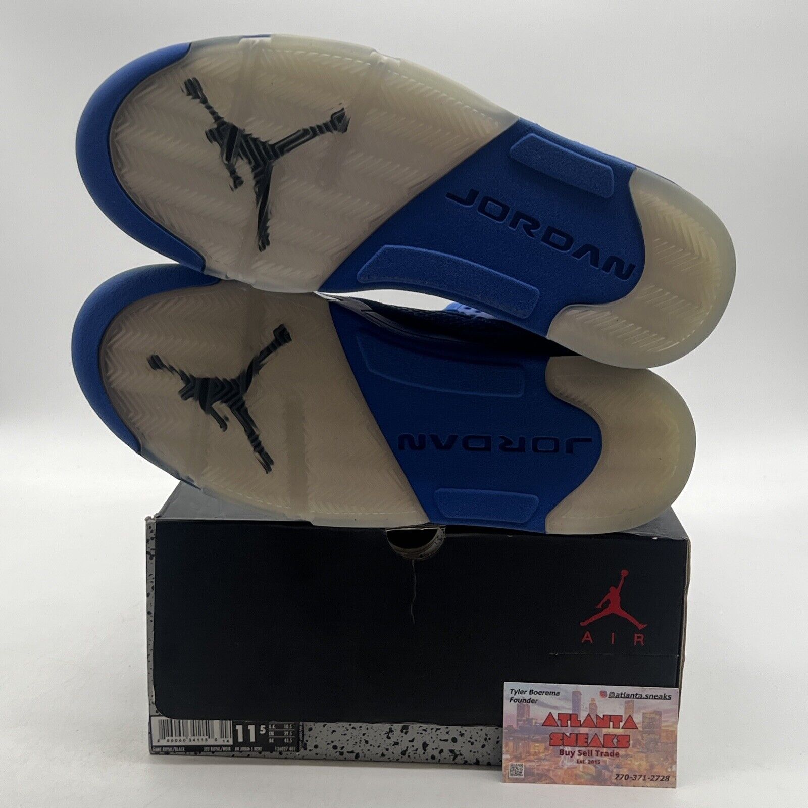 Size 11.5 - Air Jordan 5 Retro Blue Suede Black Grey Suede (136027-401)