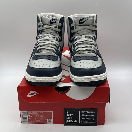 Size 9.5 - Nike Terminator High Georgetown Grey Blue Leather (FB1832-001)