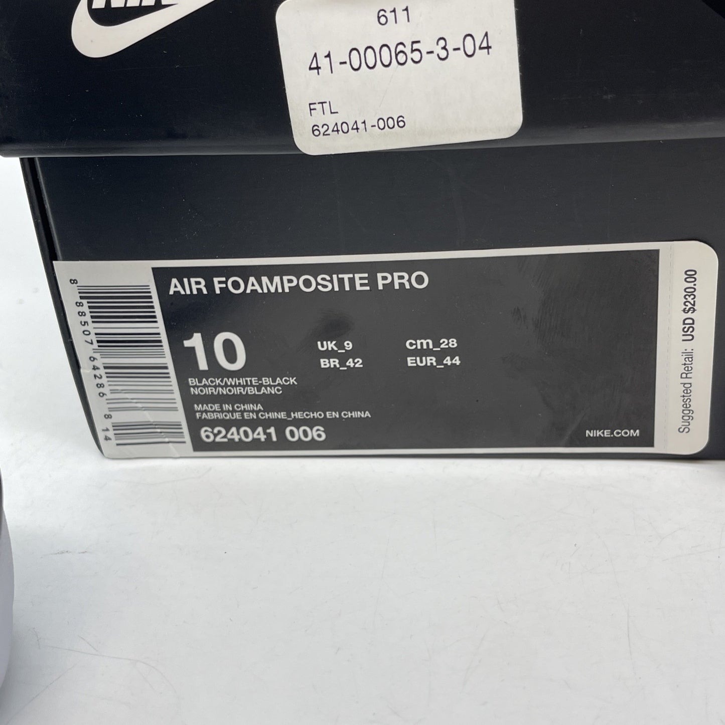 Size 10 - Nike Air Foamposite Pro 2016 Dr. Doom Black White (624041-006)